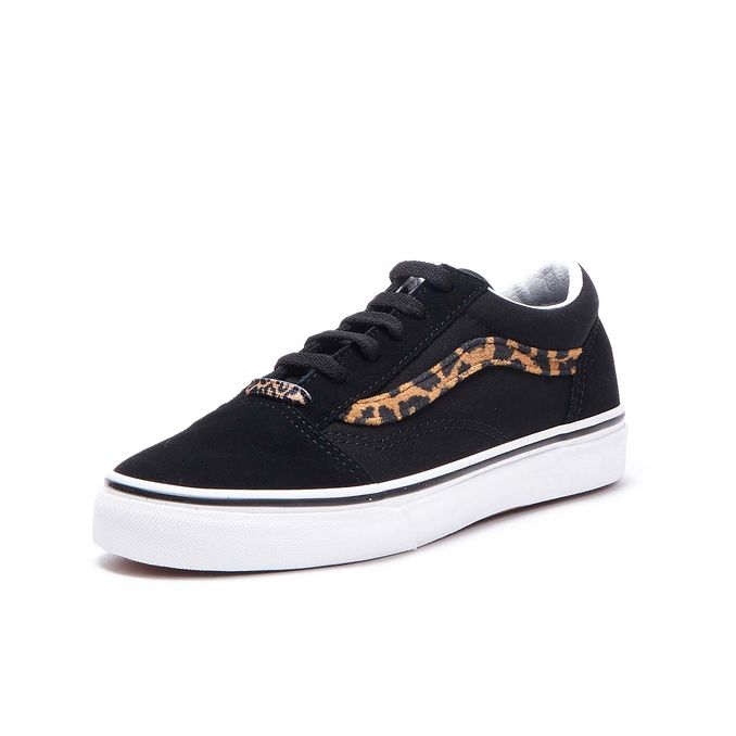 JN OLD SKOOL SNEAKERS Kid Leopard fur Black