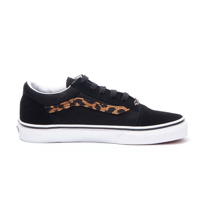 JN OLD SKOOL SNEAKERS Kid Leopard fur Black