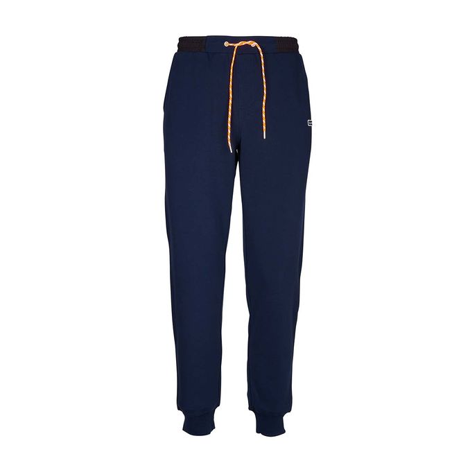 JOGGER LONG NYLON DETAIL COTTON FLUO Man Navy Blue