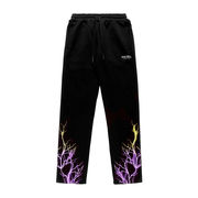 JOGGER WITH PURPLE AND YELLOW LIGHTING PRINT Man Black JOGGER WITH PURPLE AND YELLOW LIGHTING PRINT Man Black