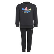 JUMPSUIT WITH MULTICOLOR TREFOIL LOGO Girl Black JUMPSUIT WITH MULTICOLOR TREFOIL LOGO Girl Black