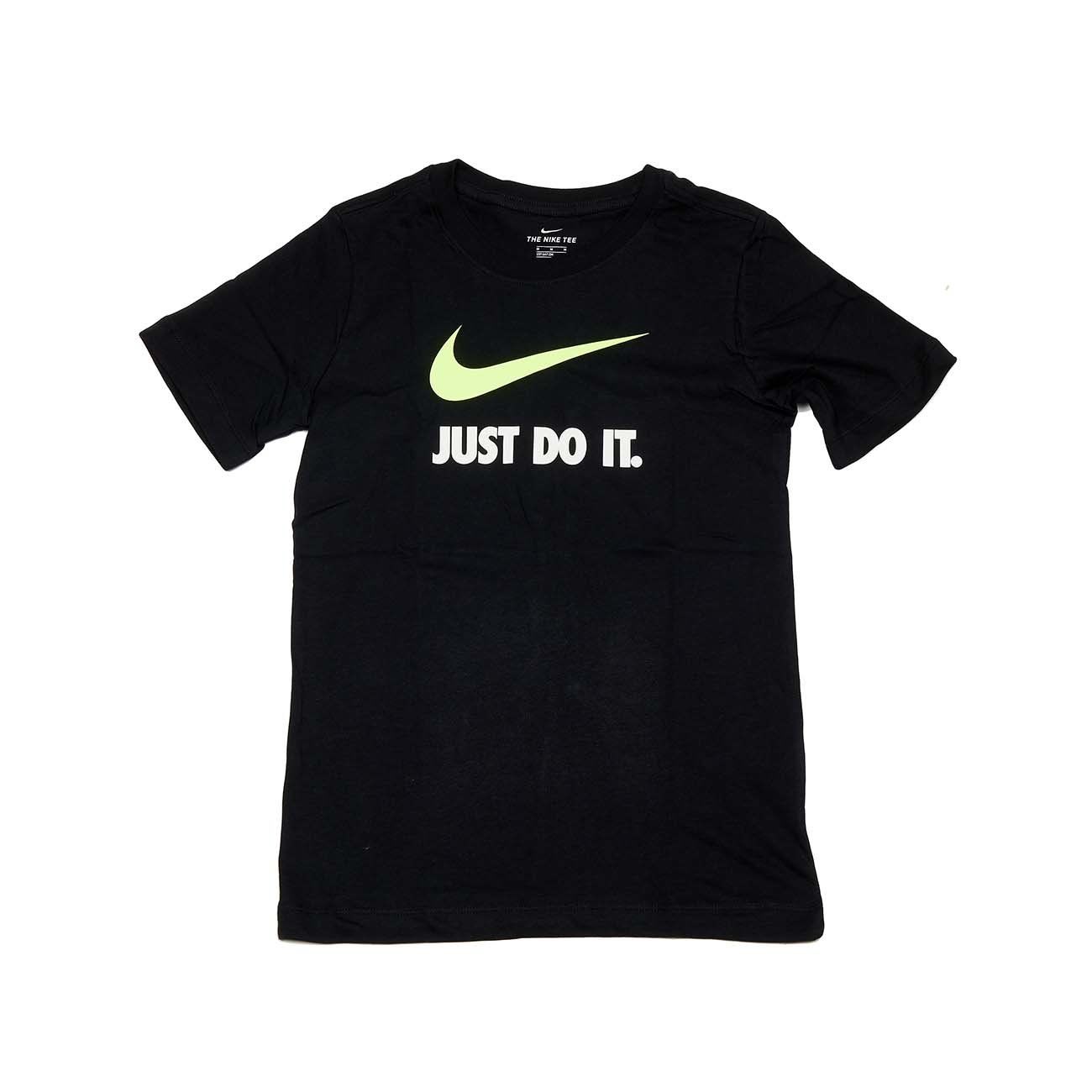Nube Transparente continuar NIKE JUST DO IT T-SHIRT Kid Black White Fluo | Mascheroni Sportswear