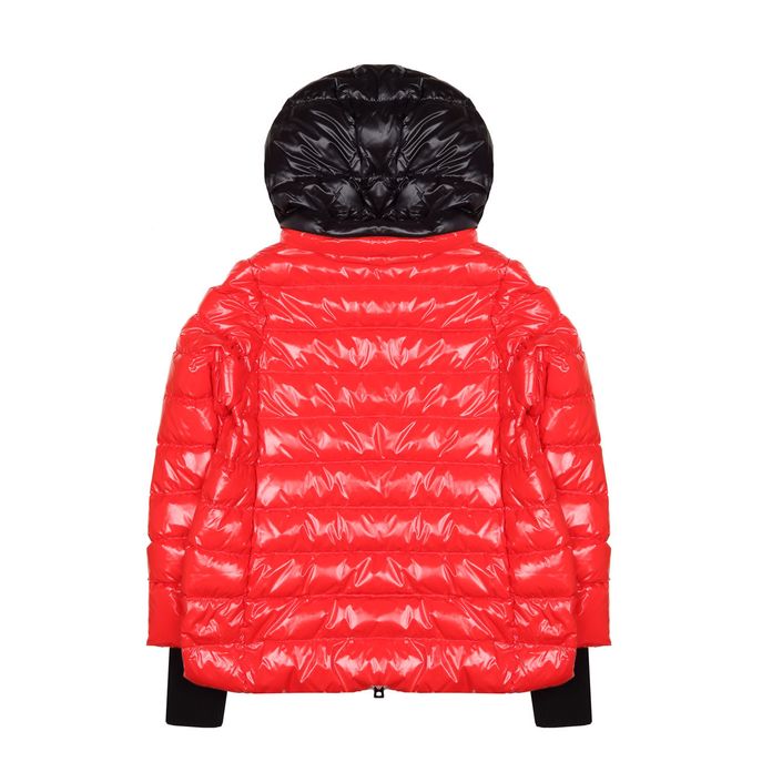 KIDS LAQUE' JAKET WITH DETACHABLE HOOD AND WOOL CUFFS Kid Red Black