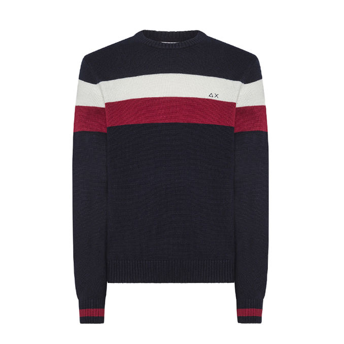 KNIT ROUND STRIPES Man Blue Navy