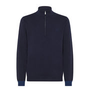 KNIT STRIPES ZIP ON CUFFS Men Navy Blue  KNIT STRIPES ZIP ON CUFFS Men Navy Blue
