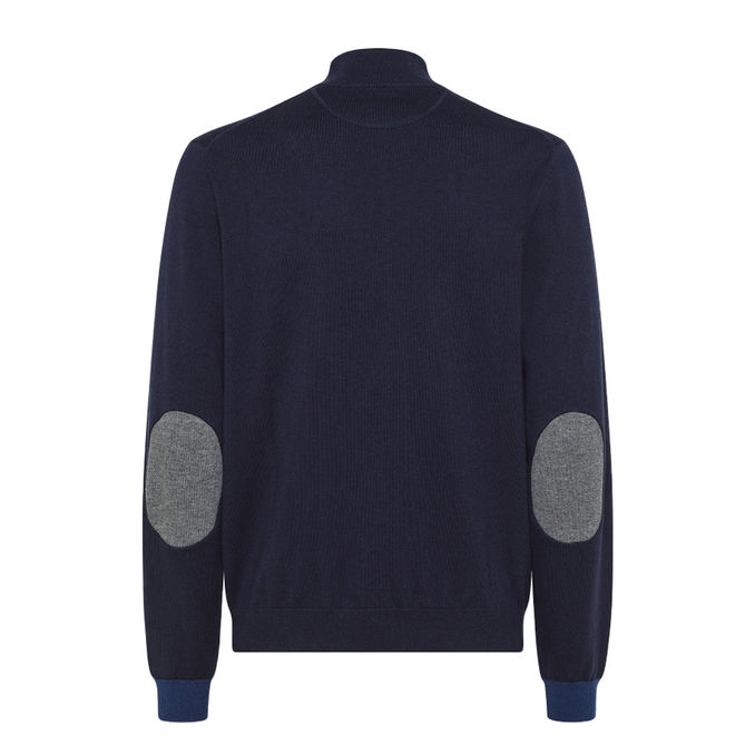 KNIT STRIPES ZIP ON CUFFS Men Navy Blue