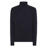 KNIT TURLE CABLE MISTO Man Blue Navy  KNIT TURLE CABLE MISTO Man Blue Navy