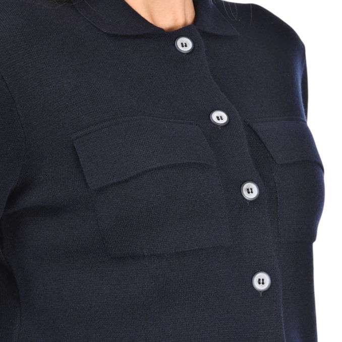 KNITTED JACKET Women Navy Blue