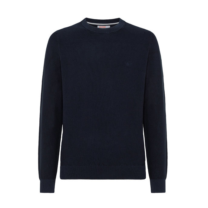 SUN68 KNITWEAR ROUND VINTAGE Man Navy Blue | Mascheroni Store