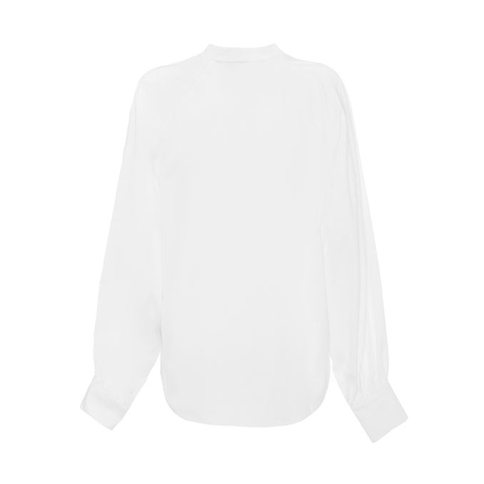 KOREAN NECK SHIRT IN POPLIN Woman White