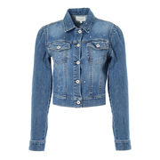 KUMARI JACKET IN DENIM WITH APPLICATIONS Woman Denim Medio KUMARI JACKET IN DENIM WITH APPLICATIONS Woman Denim Medio