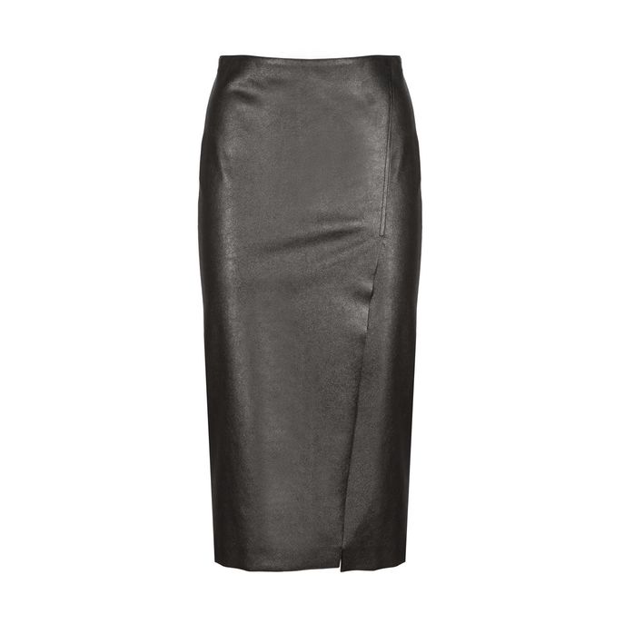 PINKO LAMINATED SCUBA-EFFECT SKIRT Woman Black | Mascheroni Store