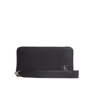 LARGE MINIMAL WALLET IN HAMMERED LEATHER Woman Black LARGE MINIMAL WALLET IN HAMMERED LEATHER Woman Black