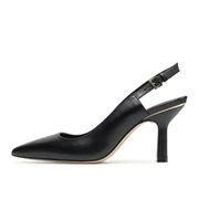 LEATHER DECOLLETE OPEN ON THE BACK Woman Black LEATHER DECOLLETE OPEN ON THE BACK Woman Black