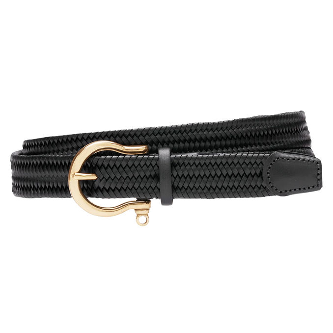 LEATHER ELASTIC BELT Woman Black