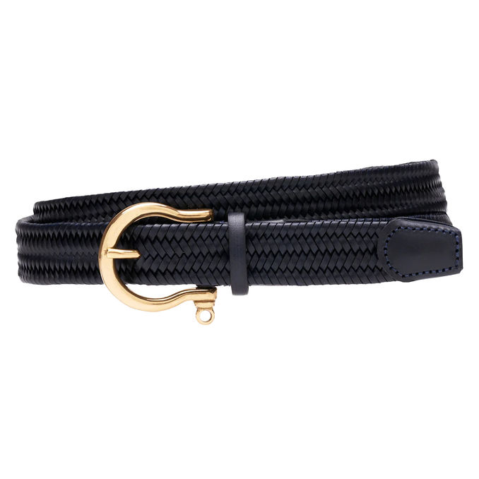 LEATHER ELASTIC BELT Woman Blue