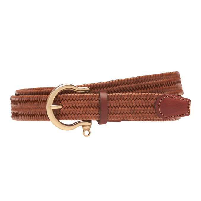 LEATHER ELASTIC BELT Woman Brown