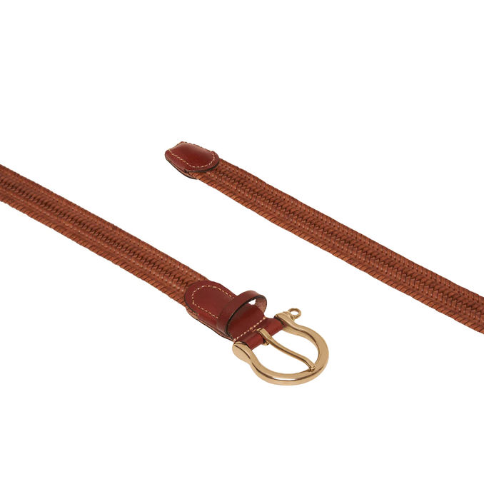 LEATHER ELASTIC BELT Woman Brown