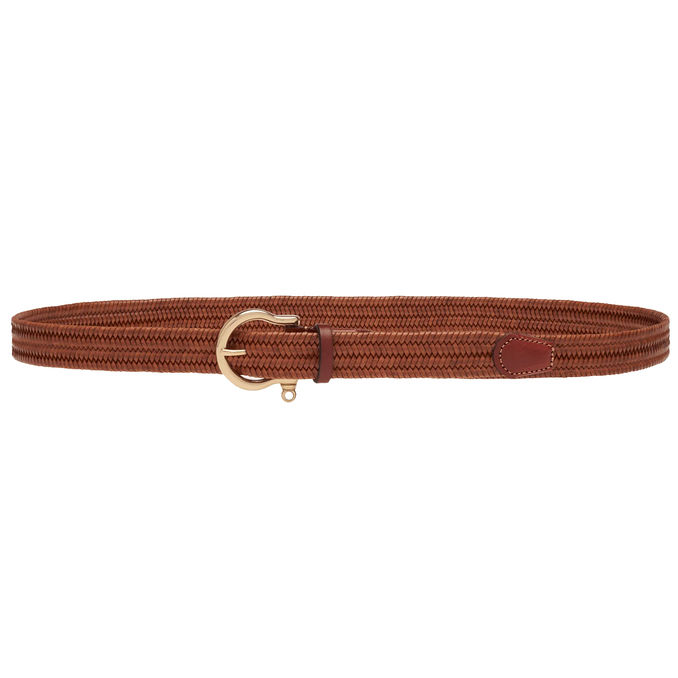 LEATHER ELASTIC BELT Woman Brown