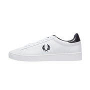 LEATHER LACE-UP SNEAKERS WITH EMBROIDERED LOGO Man White Black LEATHER LACE-UP SNEAKERS WITH EMBROIDERED LOGO Man White Black