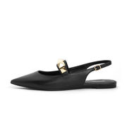 LEATHER SLINGBACK WITH STUDS Woman Black LEATHER SLINGBACK WITH STUDS Woman Black