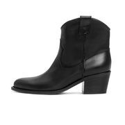 LEATHER TEXAN ANKLE BOOT Woman Black LEATHER TEXAN ANKLE BOOT Woman Black