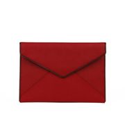 LEO CLUTCH IN SAFFIANO LEATHER Donna Blood orange/Gun metal LEO CLUTCH IN SAFFIANO LEATHER Donna Blood orange/Gun metal