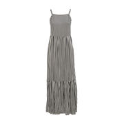 LEYBA LONG STRIPED DRESS Woman Blue White LEYBA LONG STRIPED DRESS Woman Blue White