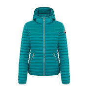 LIGHT DOWN JACKET WITH HOOD Woman Dark Leaf LIGHT DOWN JACKET WITH HOOD Woman Dark Leaf