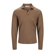 LINEN POLO Man Mud LINEN POLO Man Mud