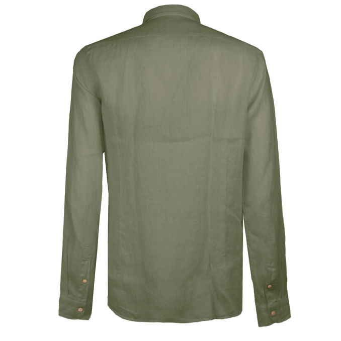 LINEN SHIRT FRENCH NECK Man Army
