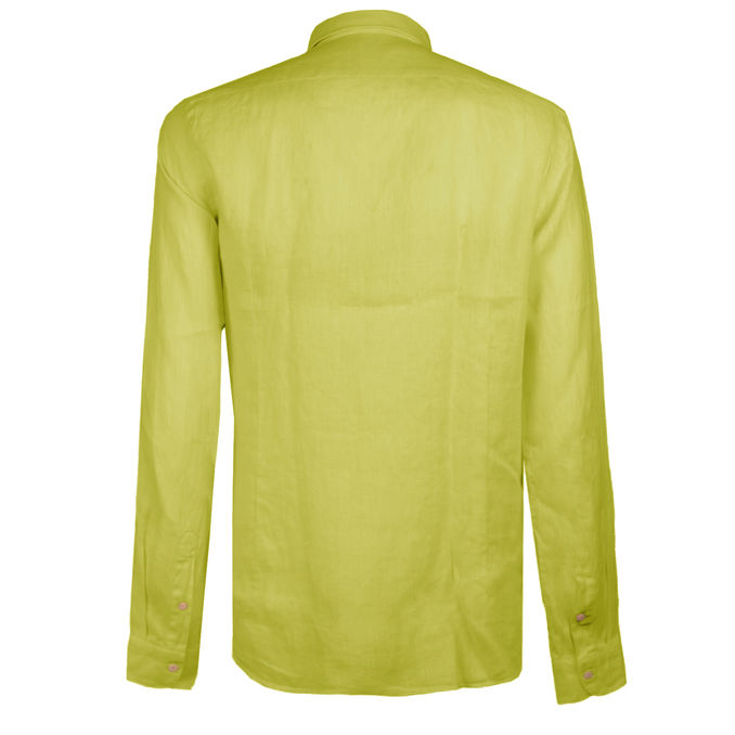 LINEN SHIRT FRENCH NECK Man Lime Yellow