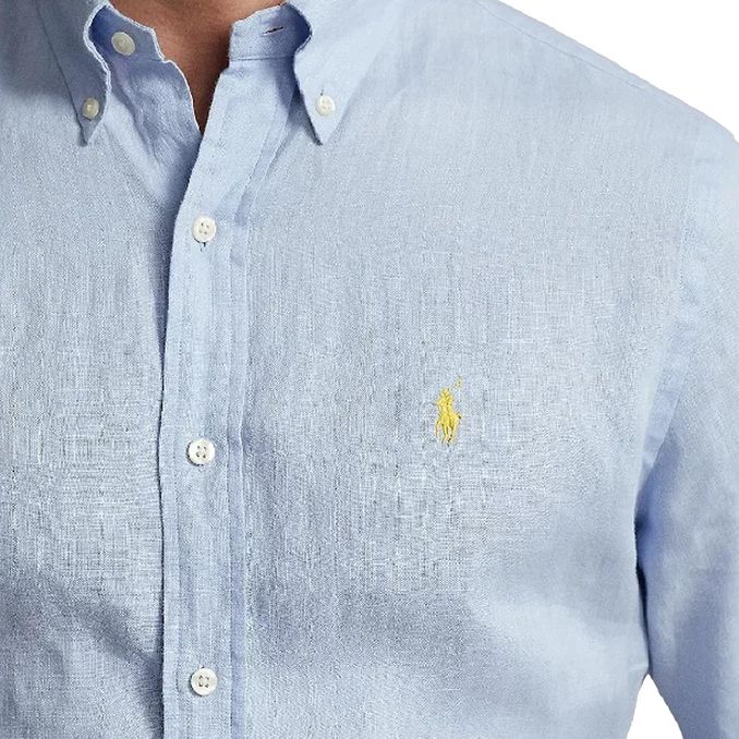 LINEN SHIRT Man BLUE HYACINTH