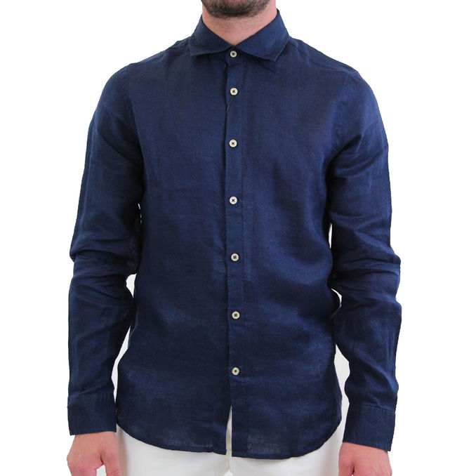 LINEN SHIRT Man Blue