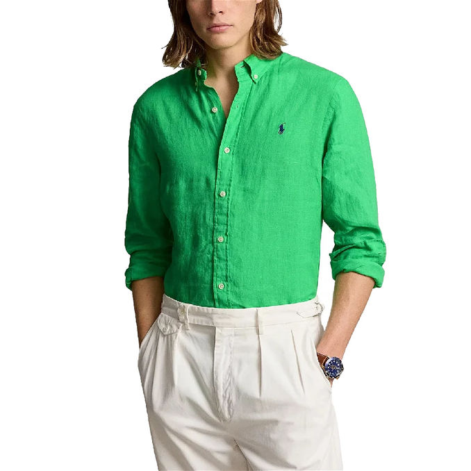 LINEN SHIRT Man Classic Kelly