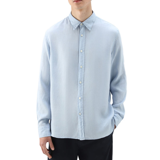 LINEN SHIRT Man Pale Indigo