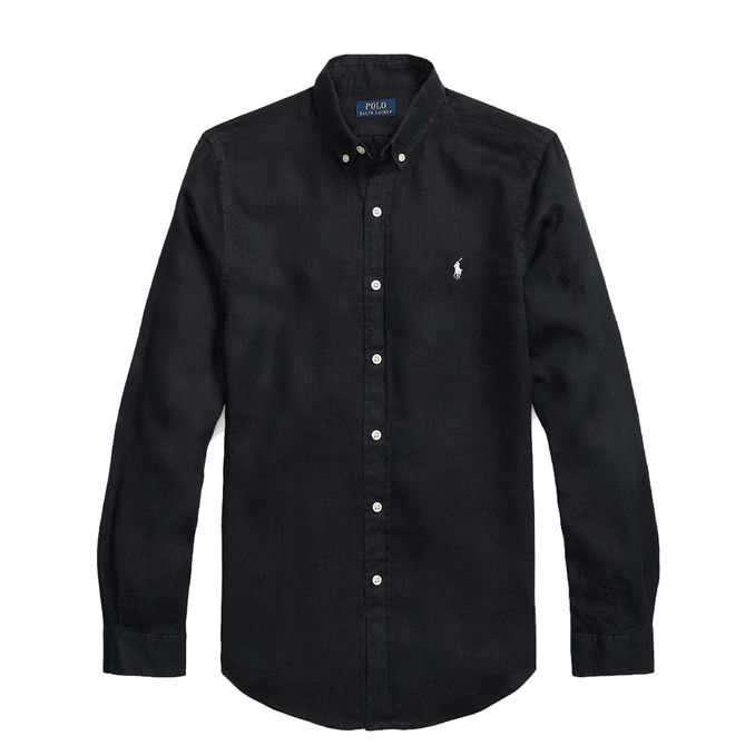 LINEN SHIRT Man Polo Black