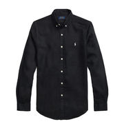 LINEN SHIRT Man Polo Black LINEN SHIRT Man Polo Black