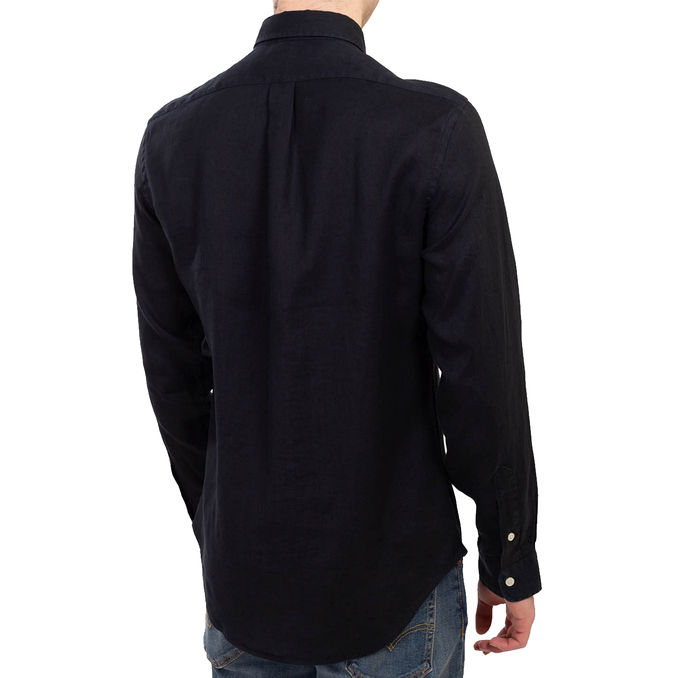 LINEN SHIRT Man Polo Black