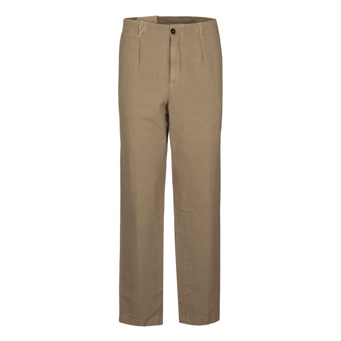 LINEN TROUSERS Man Beige Camel