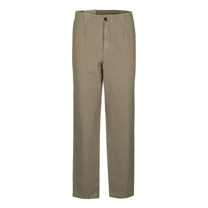 LINEN TROUSERS Man Green Sage