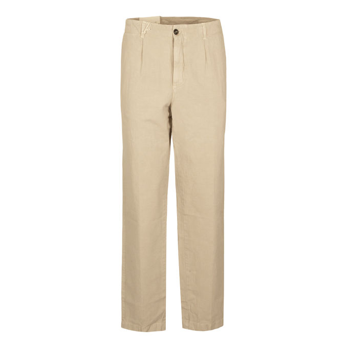 LINEN TROUSERS Man Light Beige