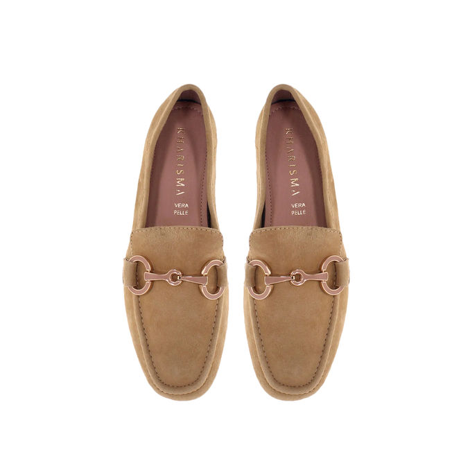 LOAFERS SUEDE Woman Tan