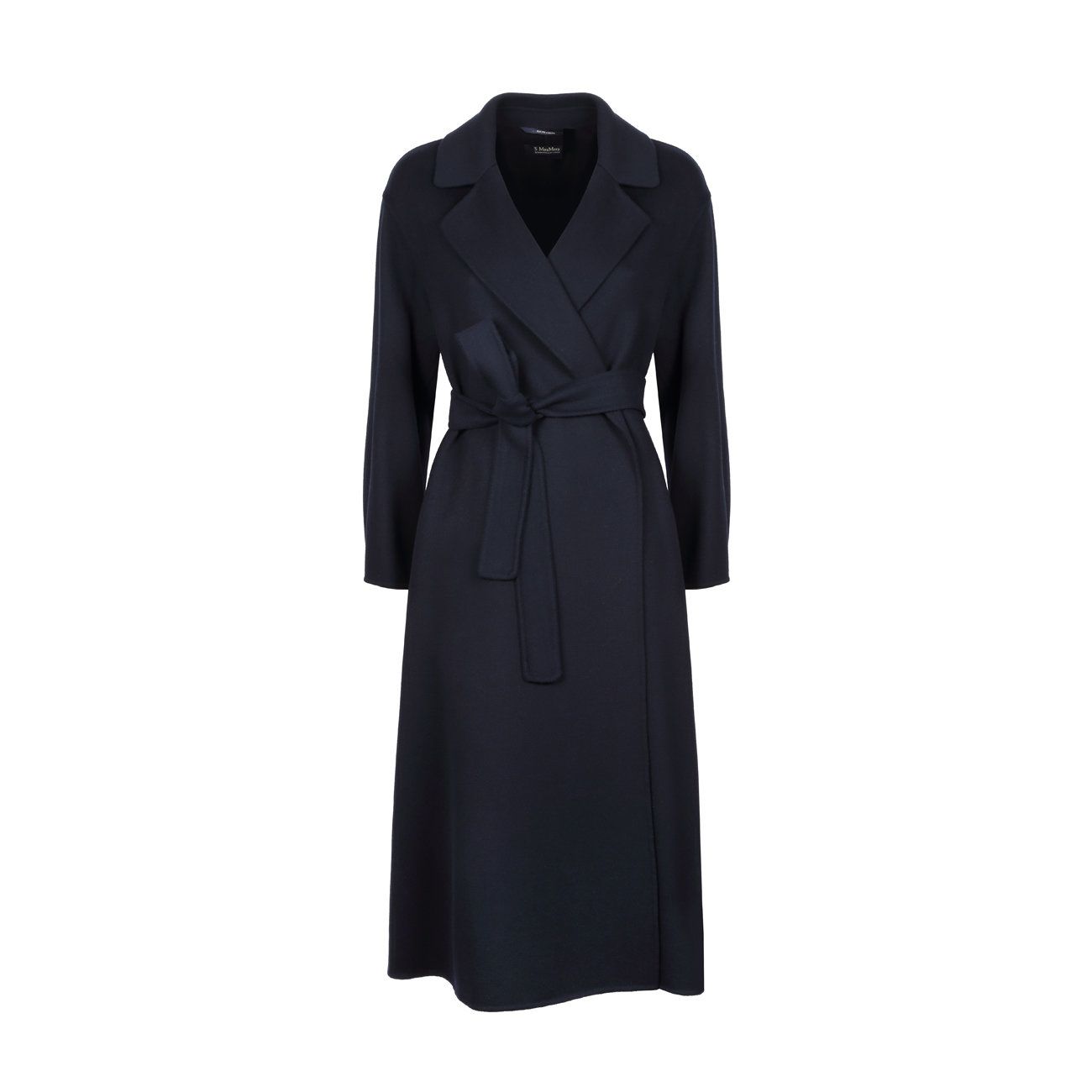 LONG COAT WITH 3/4 SLEEVES AND BELT Woman Blue 2100347620119