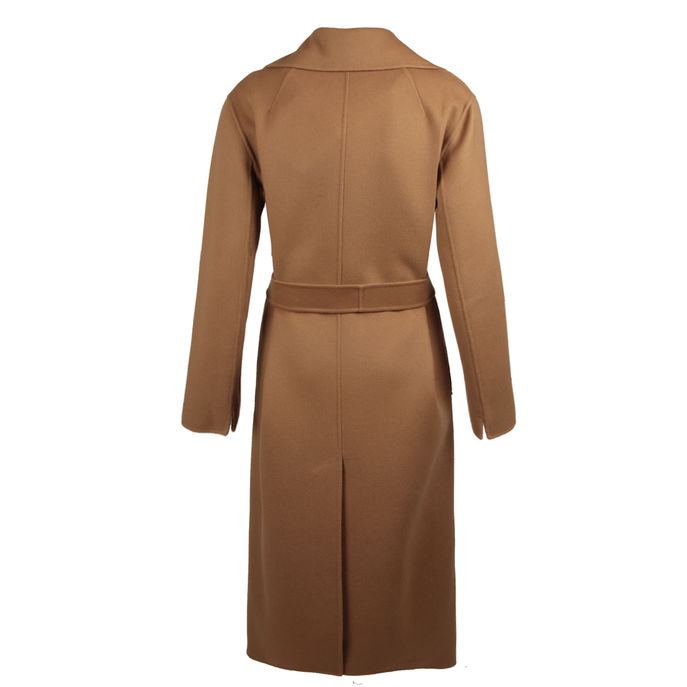 LONG DOUBLE DRAP LIGHT COAT Woman Perfect Camel