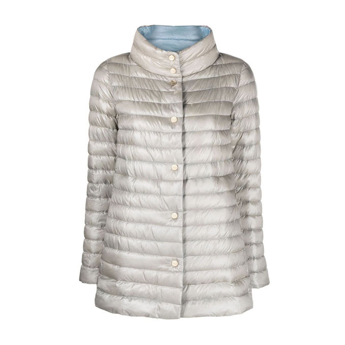 LONG DOWN JACKET A-SHEPE REVERSIBILE Woman Blackboard