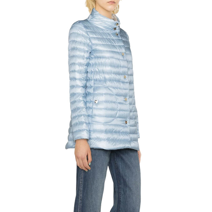 LONG DOWN JACKET A-SHEPE REVERSIBILE Woman Blackboard