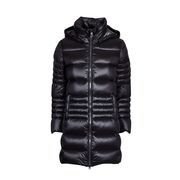 LONG DOWN JACKET WITH DETACHABLE HOOD Woman Black LONG DOWN JACKET WITH DETACHABLE HOOD Woman Black