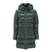 LONG DOWN JACKET WITH DETACHABLE HOOD Woman Matcha Verde LONG DOWN JACKET WITH DETACHABLE HOOD Woman Matcha Verde