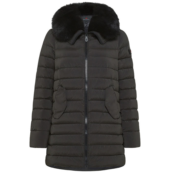 LONG DOWN JACKET WITH FUR IN MATCHING COLOR